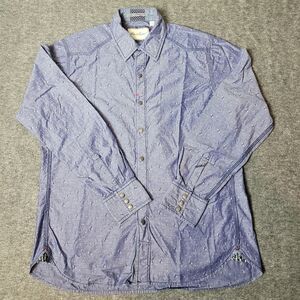Robert Graham Men's Long Sleeve Shirt Size L Floral Pattern Skull Contrast